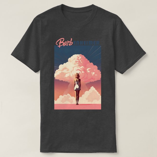x Oppenheimer Barbenheimer retro T Shirt (Design framsida)