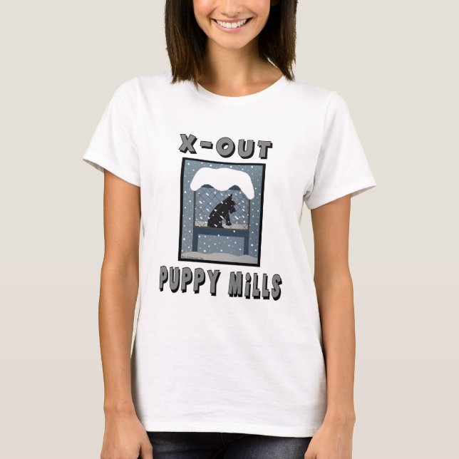 X-OUT PUPPY MILLS KVINNORS T-SHIRT (Framsida)