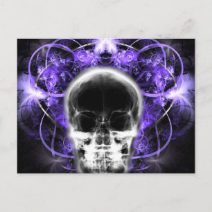 X-Ray Butterfly Fractal Skull - Lila Vykort
