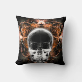 X-Ray Butterfly Fractal Skull - Orange Kudde