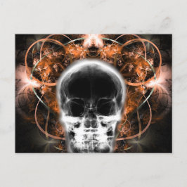 X-Ray Butterfly Fractal Skull - Orange Vykort