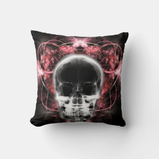 X-Ray Butterfly Fractal Skull - Red Kudde