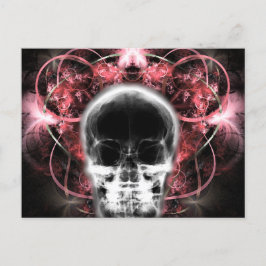 X-Ray Butterfly Fractal Skull - Red Vykort