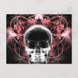 X-Ray Butterfly Fractal Skull - Red Vykort