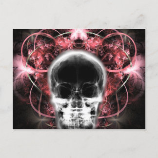 X-Ray Butterfly Fractal Skull - Red Vykort