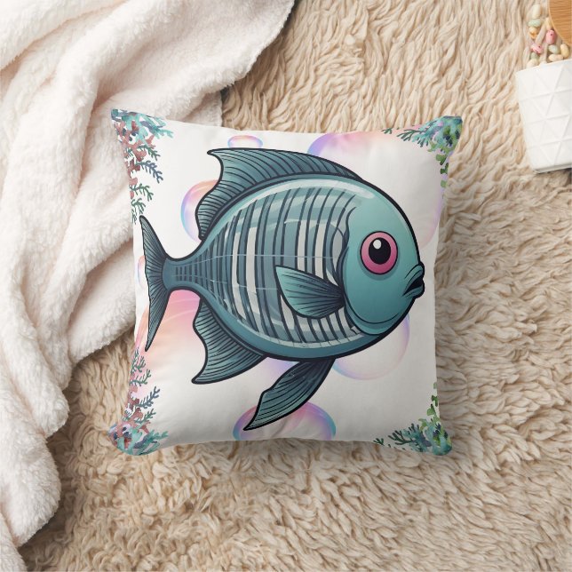 X-ray Fish Coral Print Kudde (Filt)