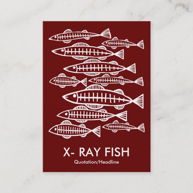 X-RAY FISH - Deep Red Visitkort (Framsida)