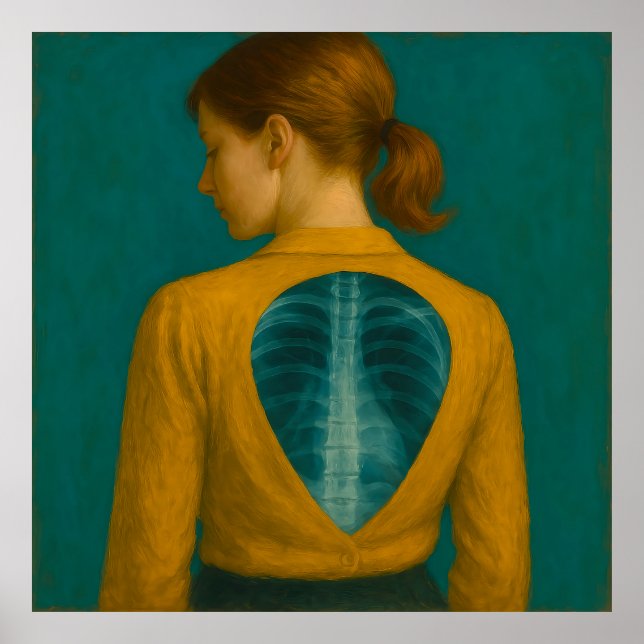 X-Ray of Back - Woman med Beige Blouse och Brown Poster (Framsidan)