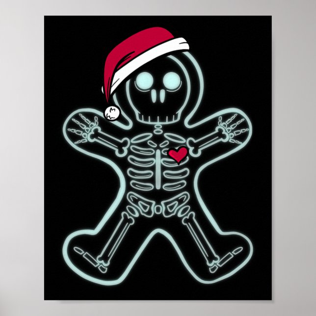 X-ray Pepparkaksgubbe Skeleton jul Nurse Xra Poster (Framsidan)