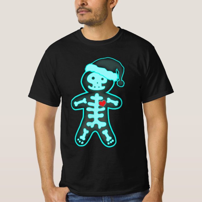 X-Ray Pepparkaksgubbe Skeleton jul Nurse Xra T Shirt (Framsida)