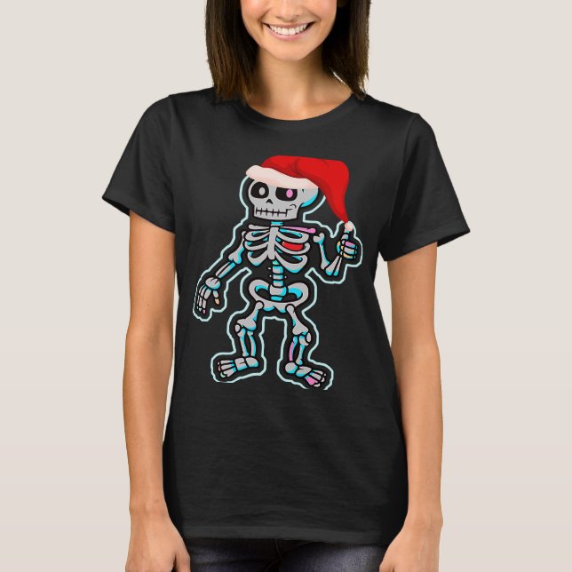 X Ray Pepparkaksgubbe Skeleton Nurse Tech Merry Ch T Shirt (Framsida)