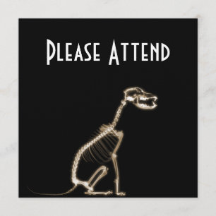 X-RAY PVERY HUND SKELETON SITTA - SEPIA INBJUDNINGAR