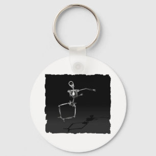 X-RAY SKELETON JOY LEAP B&W NYCKELRING