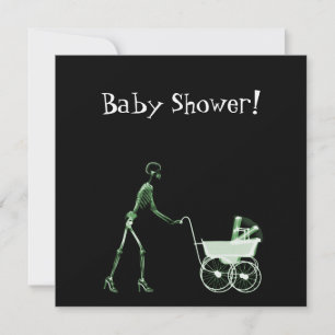 X-RAY SKELETON KVINNOR OCH BABY - GRÖNT INBJUDNINGAR