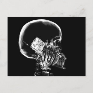 X-RAY SKELETON PÅ CELL MOBIL BLACK & WHITE VYKORT