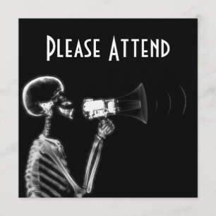 X-RAY SKELETON PÅ MEGAPHONE - B&W INBJUDNINGAR