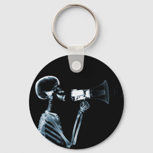 X-RAY SKELETON PÅ MEGAPHONE - BLUE NYCKELRING