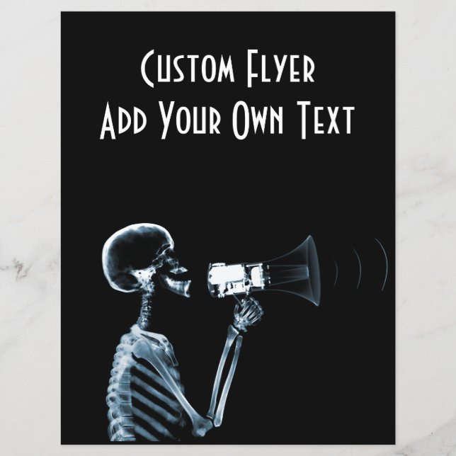 X-RAY SKELETON PÅ MEGAPHONE - BLUE REKLAMBLAD (Framsidan)