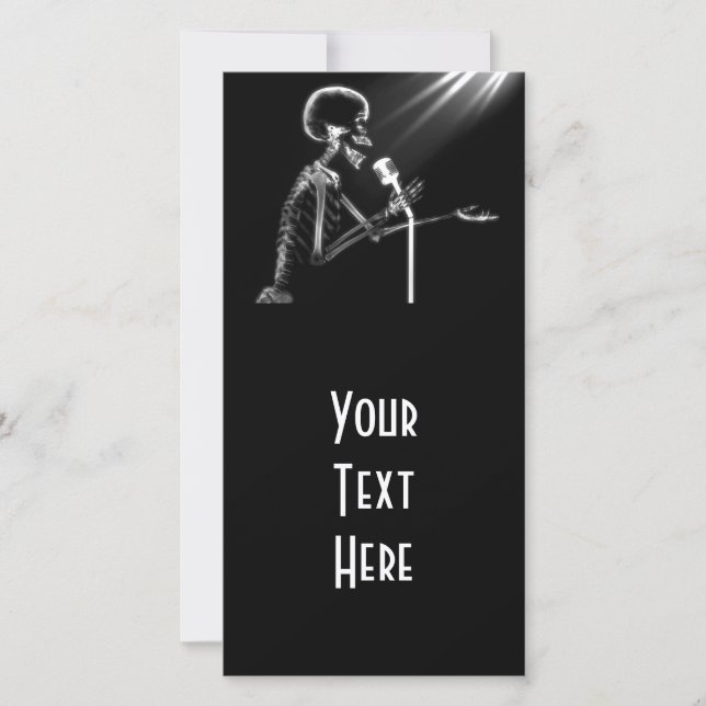 X-RAY SKELETON SINGING PÅ RETRO MIC - B&W (Framsida)