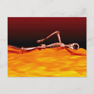 X-Ray Skeleton Swimming i Sjö vid brand Vykort
