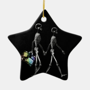 X-Ray Skeleton Tourist lite Julgransprydnad Keramik