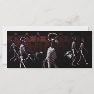 X-Ray Skeletons Inbjudningskort i Midnight Stroll