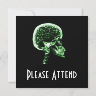 X-RAY SKULL BRAIN - GRÖNT INBJUDNINGAR