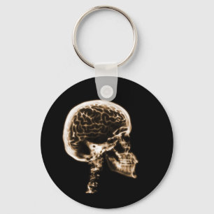 X-RAY SKULL BRAIN - ORANGE NYCKELRING