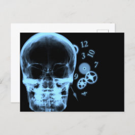 X-Ray Skull- och klockdelar - blå Vykort