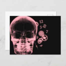 X-Ray Skull- och klockdelar - rött Vykort