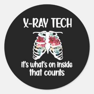 X-Ray Tech Flowers Rt Rad Tech X-Ray-teknikist Runt Klistermärke