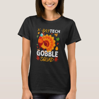 X Ray Tech Gobble Squad Turkey Ansikte Mask Thanks T Shirt