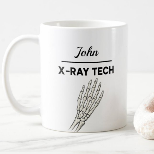 X-RAY TECH Personalized Name Radiography Kaffemugg (Skapare uppladdad)