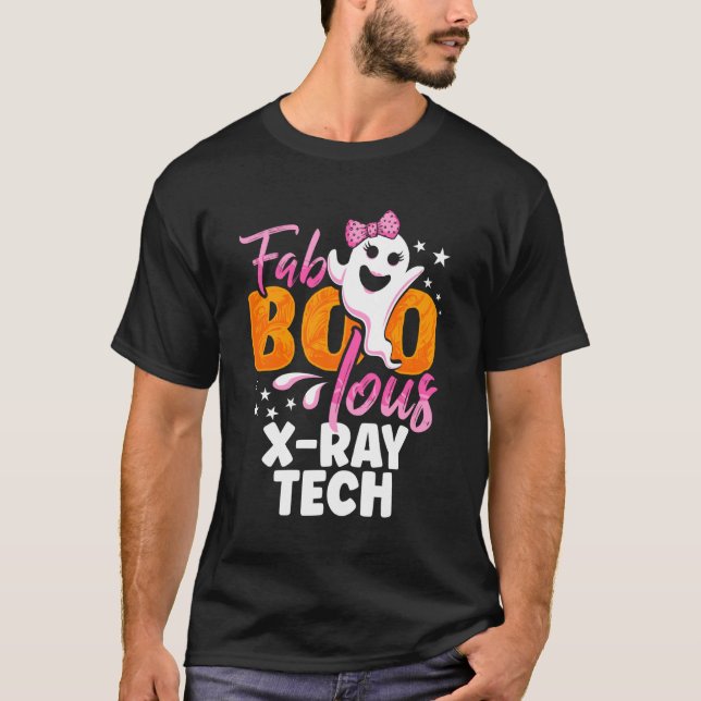 X-ray Tech Radiology Halloween Womens Fab Boo Lous T Shirt (Framsida)