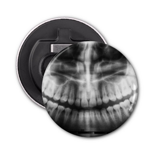 X-Ray Teeth Mouth Smile Black and White Flasköppnare (Framsidan)
