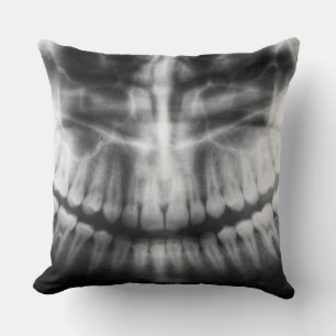 X-Ray Teeth Mouth Smile Black and White Kudde