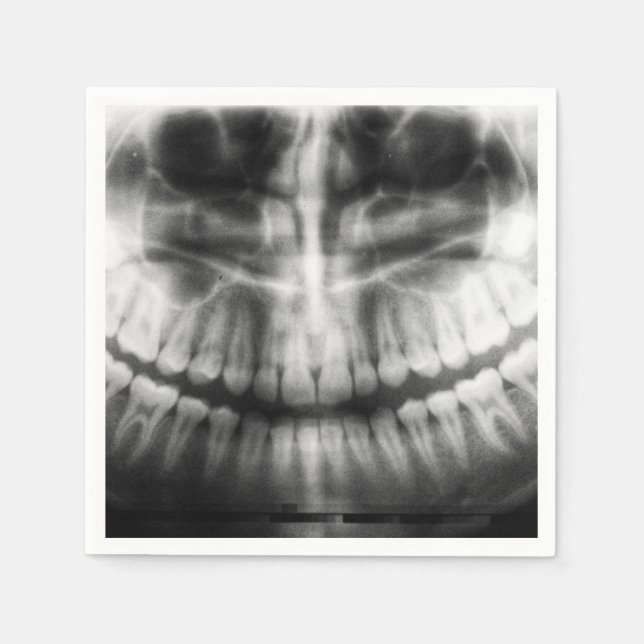 X-Ray Teeth Mouth Smile Black and White Pappersservett (Framsidan)