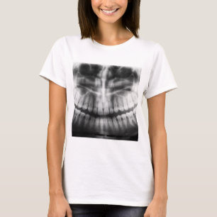 X-Ray Teeth Mouth Smile Black and White T Shirt