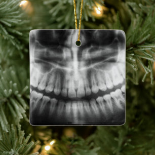 X-Ray Teeth Mouth Smiles Black and White Julgransprydnad Keramik