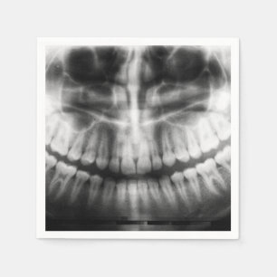 X-Ray Teeth Mouth Smiles Black and White Pappersservett