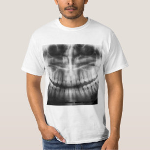 X-Ray Teeth Mouth Smiles Black and White T Shirt