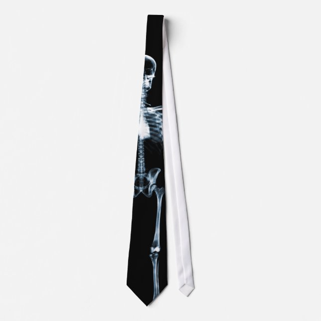 X-Ray Vision Blue Single Skeleton Neck Tie Slips (Framsida)
