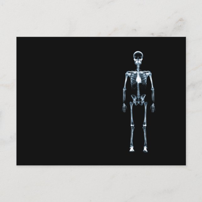 X-Ray Vision Blue Single Skeleton Vykort (Framsida)