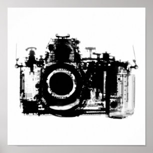 X-RAY VISION CAMERA - SVART OCH VITT POSTER