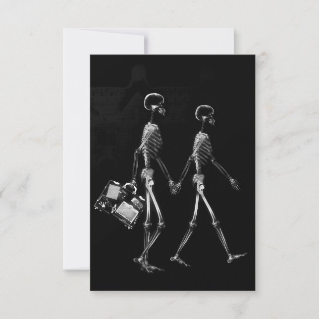 X-RAY VISION SKELETON COUPLE TRAVELE B&W INBJUDNINGAR (Framsida)