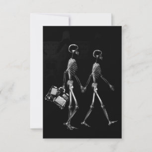 X-RAY VISION SKELETON COUPLE TRAVELE B&W INBJUDNINGAR