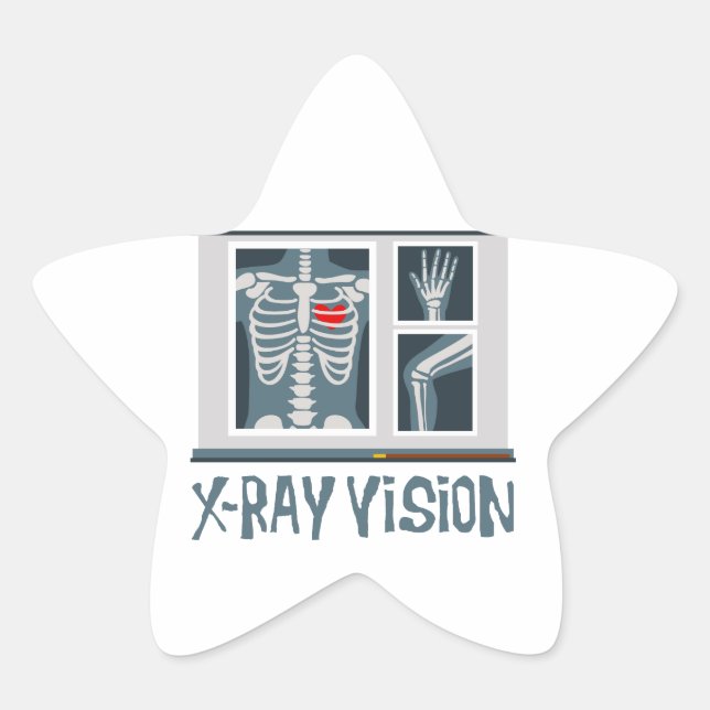 X-Ray Vision Stjärnformat Klistermärke (Framsida)