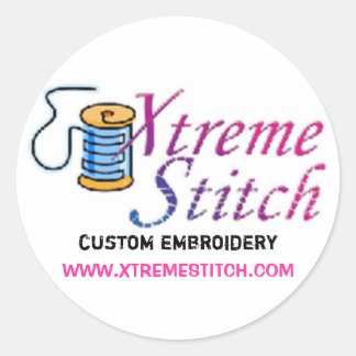 x stitch, anpassningsbar embroidery, WWW.XTREMESTI Runt Klistermärke