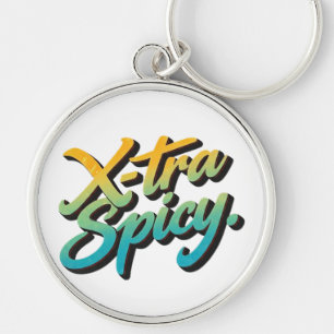 X-tra-spicy Rund Silverfärgad Nyckelring