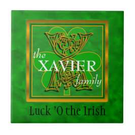 X "Tur of the Irish" Family Anpassningsbar Monogra Kakelplatta